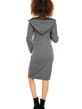 Robe de maternité et d'allaitement avec capuche et fermetures éclair invisibles