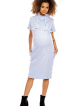 Robe de maternité et d'allaitement fonctionnelle avec fermeture éclair dissimulée