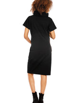 Robe de maternité et d'allaitement avec fermeture éclair invisible et col montant