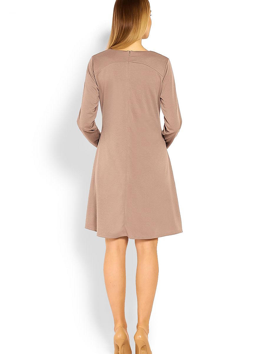 Vestido premamá holgado con corte trapezoidal y mangas largas