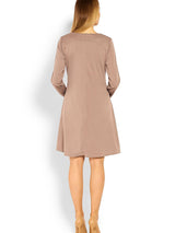 Vestido premamá holgado con corte trapezoidal y mangas largas