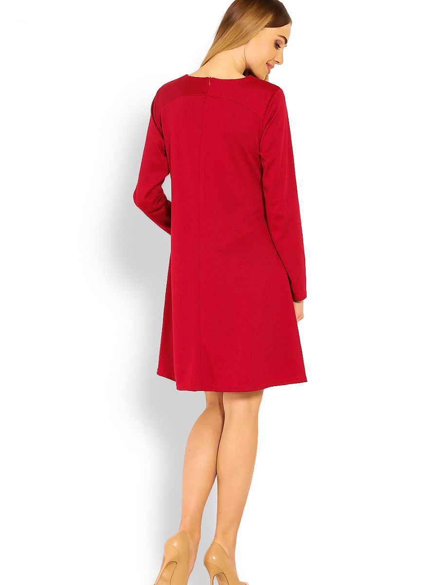 Vestido premamá holgado con corte trapezoidal y mangas largas