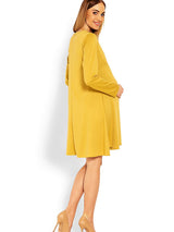 Vestido premamá holgado con corte trapezoidal y mangas largas