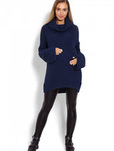 Jersey premamá de punto grueso con cuello alto y mangas acampanadas