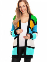 Cárdigan Premamá Bicolor Diseño Moderno y Corte Abierto-0