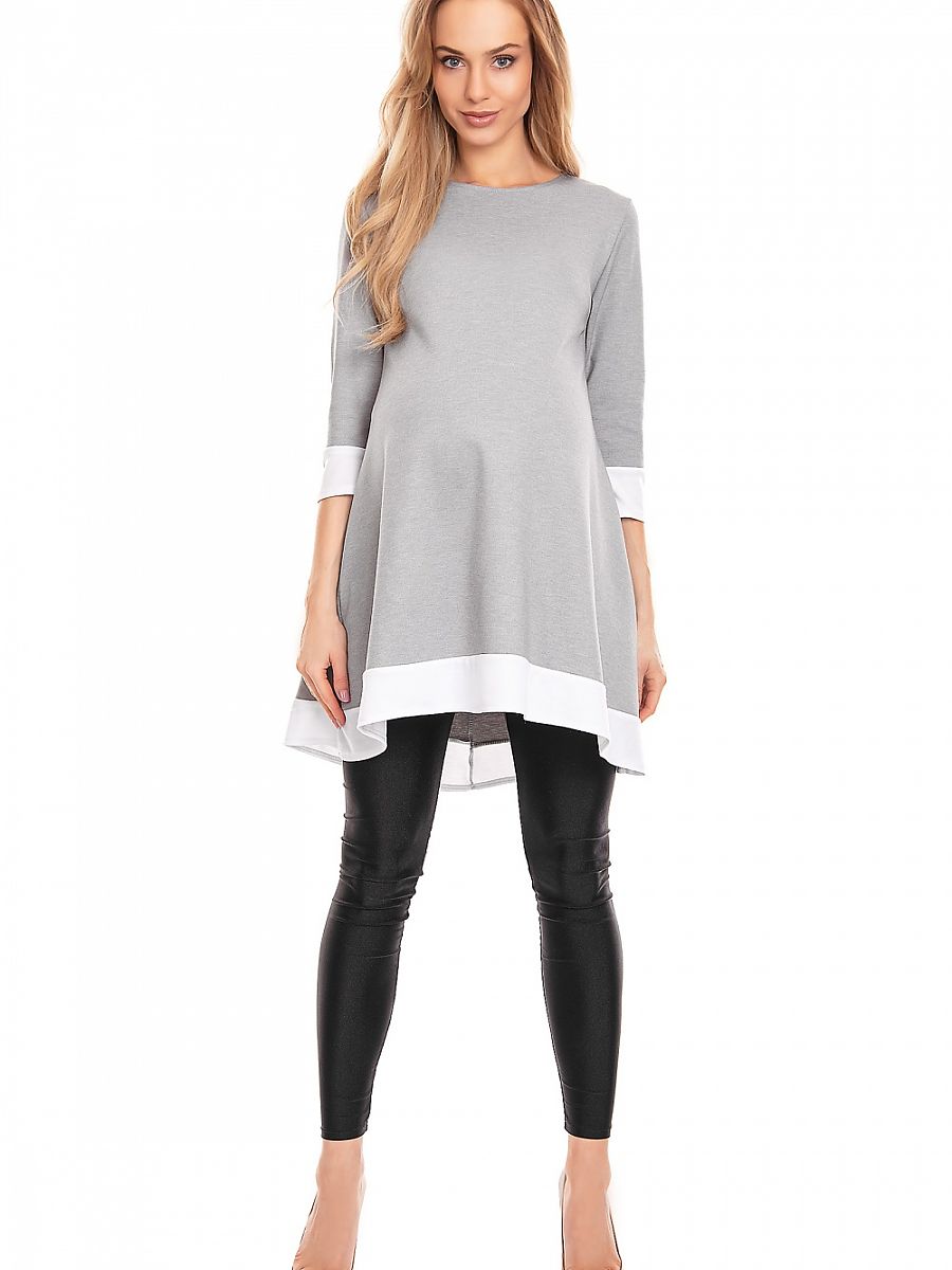 Loose-fitting asymmetrical mini maternity dress