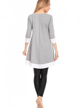 Loose-fitting asymmetrical mini maternity dress