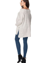 Jersey premamá holgado con mangas largas y aberturas laterales