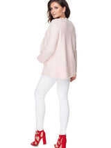 Gilet de maternité à nouer autour du cou et à manches longues