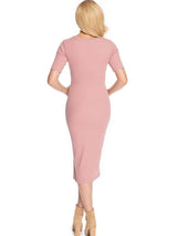 Elegant maternity dress with a classic cut and a nursing opening.