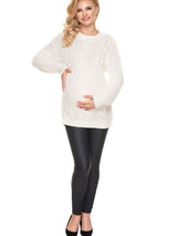 Jersey premamá largo con cuello alto y trenzado frontal