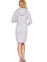 Robe de maternité à capuche, ouverture d'allaitement et ceinture à nouer